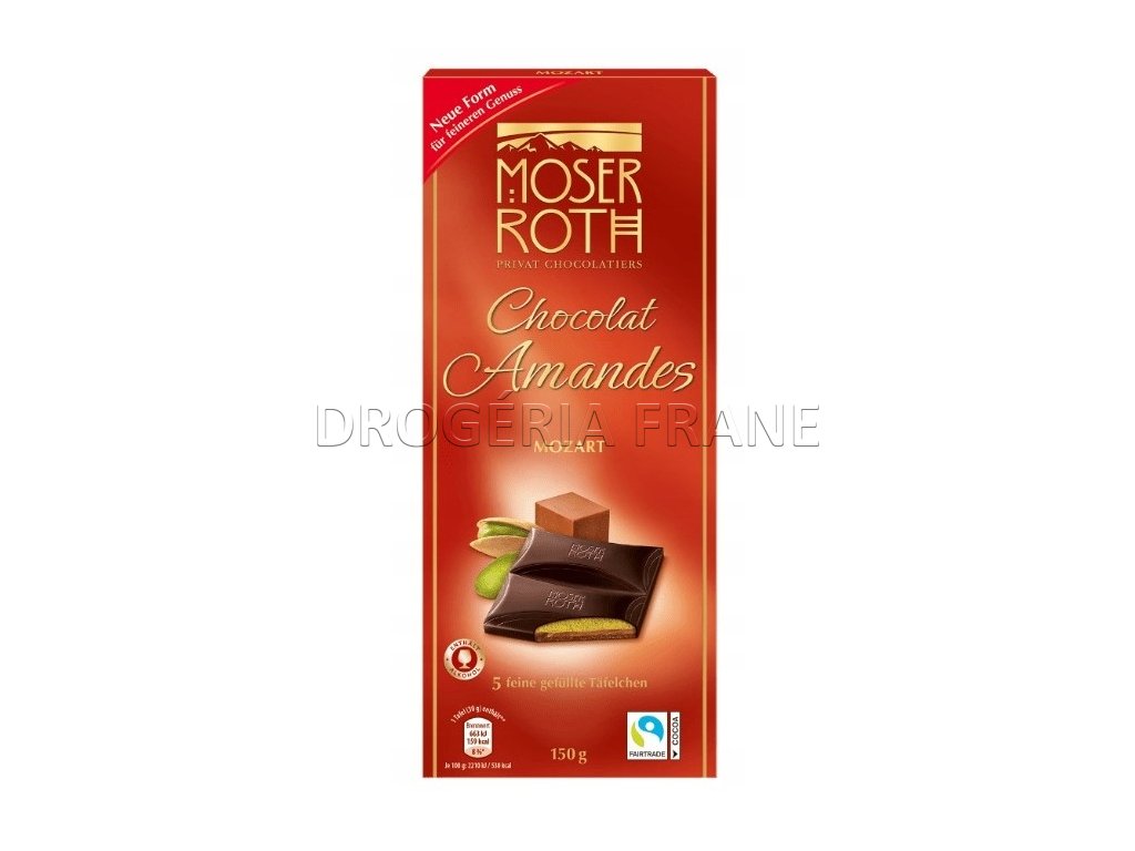 Moser Roth Chocolat Amandes Mozart horká čokoláda - 150 g ...