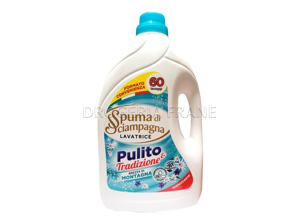 spuma di sciampagna pulito tradizione brezza di montagna gel na pranie 3 0 l 60 prani