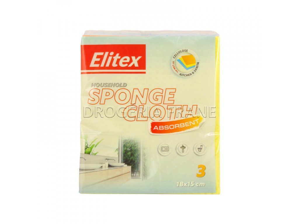 elitex sponge cloth spongiova utierka 18 x 15 cm 3 ks