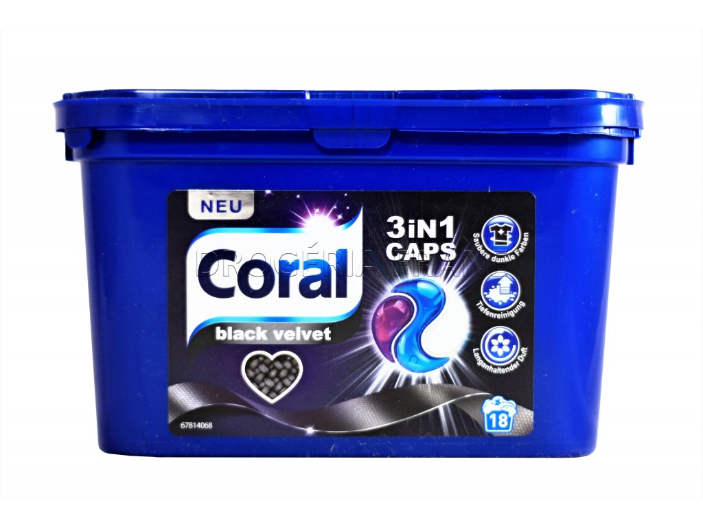 kapsule na pranie coral black velvet 3 in 1 18 prani