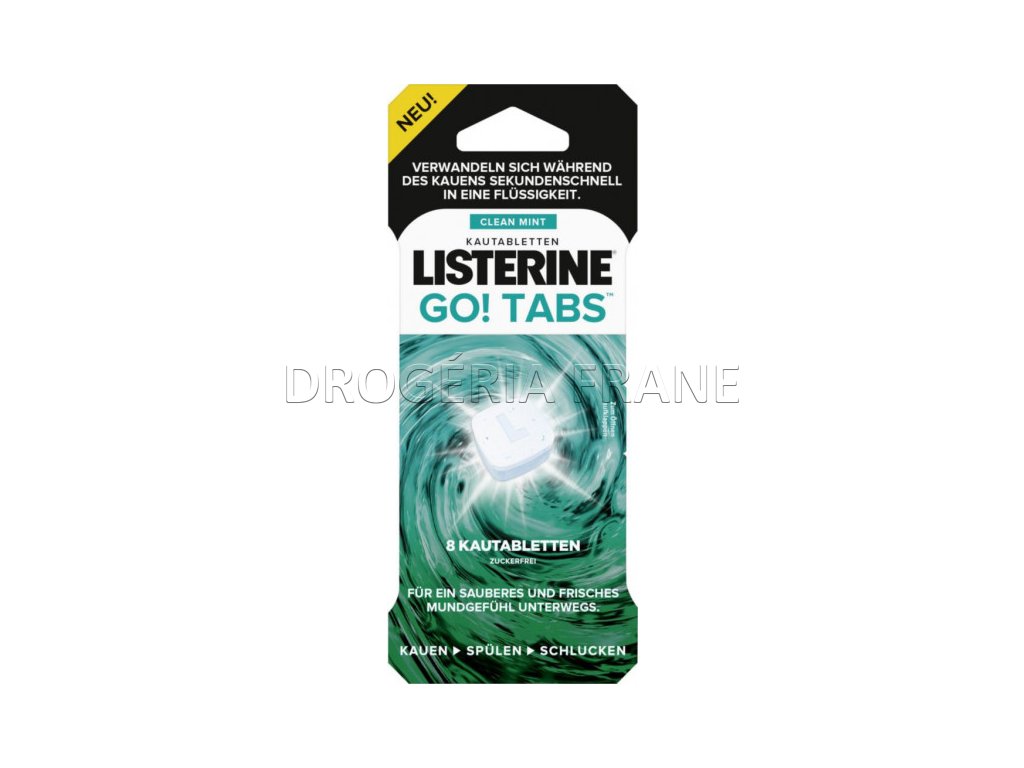 listerine go tabs clean mint zuvacie tabletky 8 ks