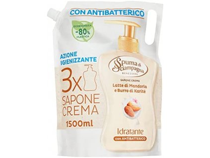 antibakterialne tekute mydlo na ruky spuma di sciampagna mandlove mlieko a bambucke maslo 1500 ml