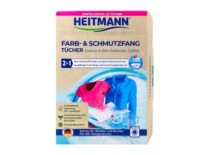 (DE) Heitmann obrúsky na zachytávanie farieb do práčky - 45 ks