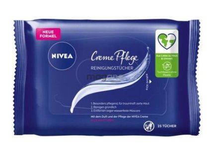 Nivea Creme Pflge 3 in 1 čistiace odličovacie obrúsky na pleť - 25 ks