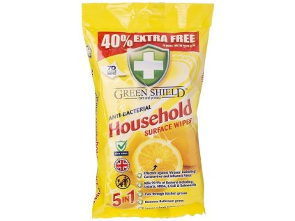 green shield household vlhcene cistiace obrusky antibakterialne 70 ks