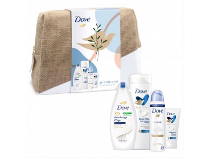 dove original darcekova sada sprchovy gel 400 ml telove mlieko 150 ml dezodorant 75 ml krem na ruky s toaletnou taskou