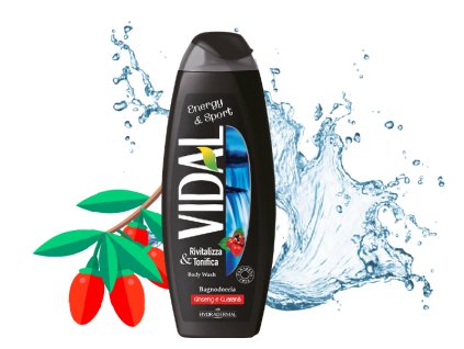 vidal energy sport sprchovy gel a pena do kupela 500 ml