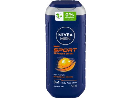 Nivea men Sport 24h Fresh Effect 3in1 pánsky sprchový a vlasový šampón - 250 ml