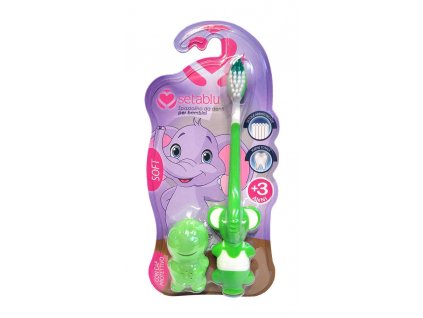 setablu detska zubna kefka s plastovou figurkou z
