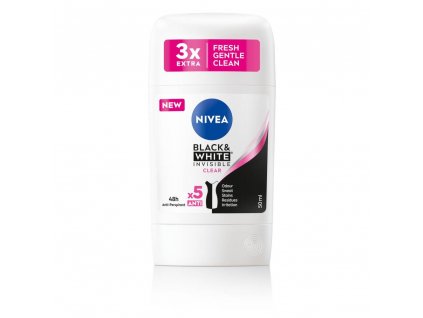 Nivea Black & White Invisible Clear dámsky tuhý anti-perspirant - 50 ml