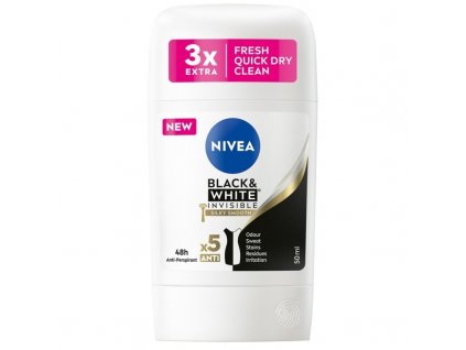 Nivea Black & White Invisible Silky smooth dámsky tuhý anti-perspirant - 50 ml