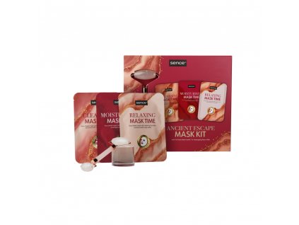 Sence Collection 3 Pleťové masky Ancient Escape + masážny valček na tvár darčeková sada