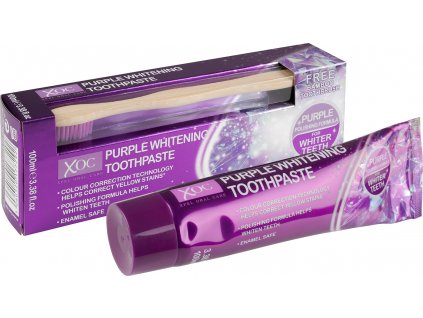 XOC Purple whitening zubná pasta + zubná kefka