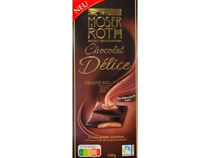 (DE) Moser Roth Mousse Délice Praline edel Bitter 85 % čokoláda - 150 g