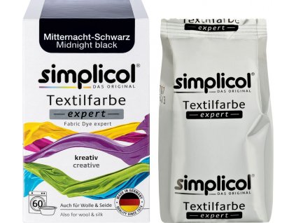 (DE) Simplicol Textilfarbe expert Black farba na textil (polnočná čierna) - 150 g