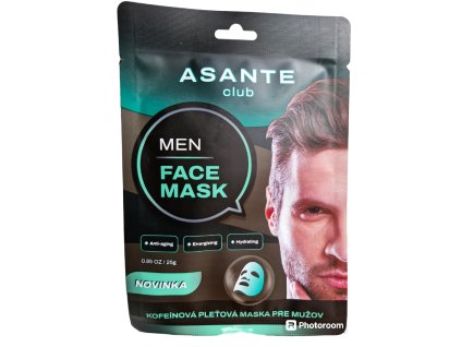asante club men face mask panska kofeinova textilna pletova maska 25 g 1 ks