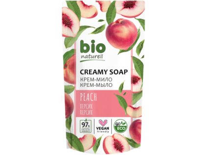 bio naturell peach tekute mydlo na ruky nahradna napln 460 ml