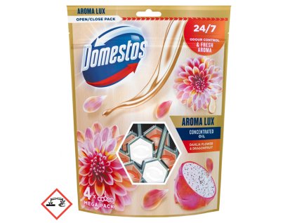 domestos aroma lux dahlia flower dragonfruit tuhy wc blok 4 x 55 g