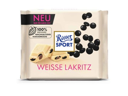 (DE) Ritter Sport Weisse Lakritz biela čokoláda - 100 g