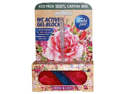 ambipur wc active gel block rose lily 1 x 45 g