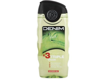 Denim Musk x 3 Triple vigor pánsky sprchový gél - 250 ml