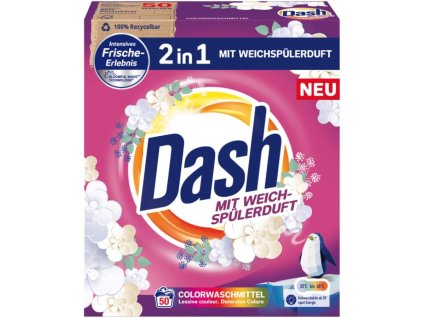 (DE) Dash color 2 in 1 mit weichspulerduft prášok na pranie 3,0 kg - 50 praní