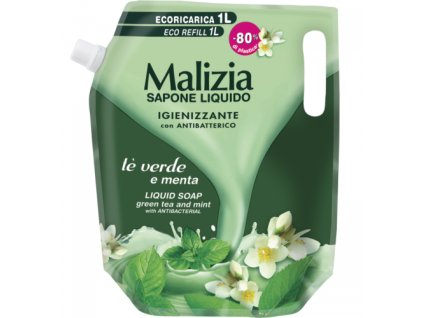 malizia green tea and mint antibakterialne tekute mydlo na ruky 1000 ml