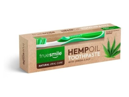 True smile Konopná zubná pasta 100 ml (bez obsahu fluoridu) + zubná kefka