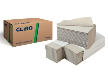 Cliro ZZ skladané papierové utierky šedé 1 vrst. 25 x 20 cm - 4000 ks