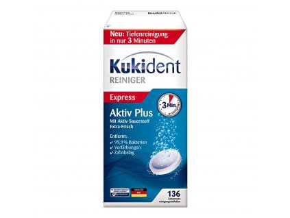 kukident reining express tabletky na cistenie zubnych protez 136 ks