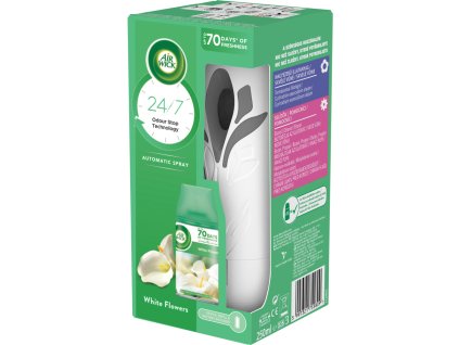 AirWick strojček Osviežovač vzduchu + Biele kvety náplň 250 ml