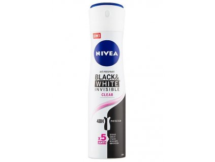 Nivea Black & White Invisible Clear dámsky antirespirant  - 150 ml