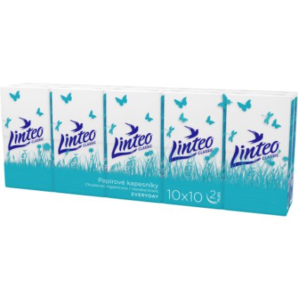 Linteo pap.vreckovky 10ks, biele, dvojvrstvové 10