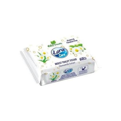 Lara care toal.papier vlhčený 60 ks s kamilkový extraktom