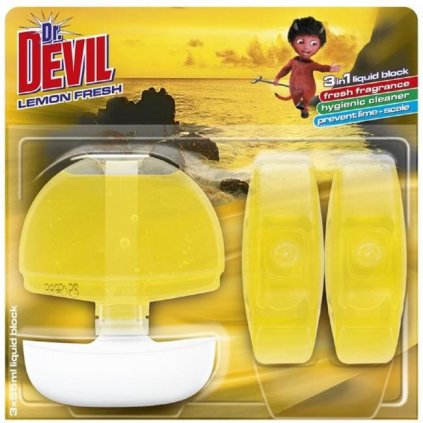 Dr.Devil WC bloky  3 x 55 ml Lemon Fresh