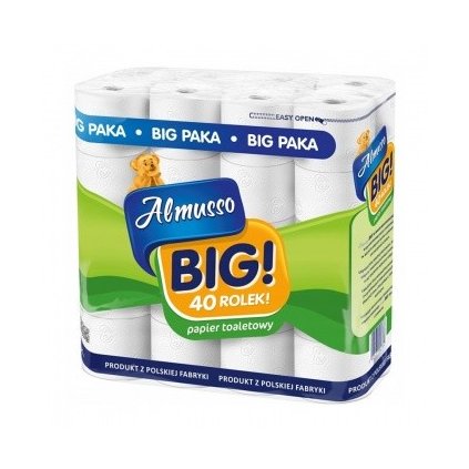 Almusso toaletný papier 3-vrstvový biely 40 ks