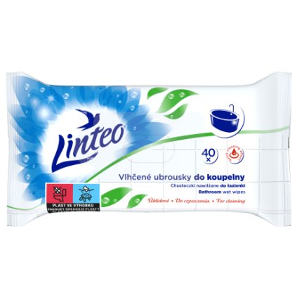 Linteo Vlhčené upratovacie obrúsky do kúpeľne – 40 ks
