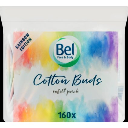 Bel vatové tyčinky Face & Body Rainbow, 160 ks