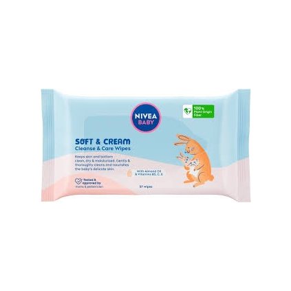 Nivea Vlhčené utierky 57 ks Soft & Cream
