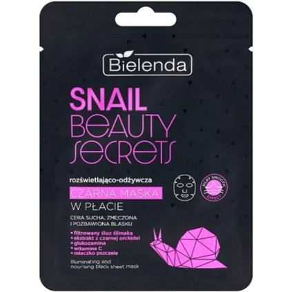 Bielenda SNAIL rozjasňujúca a vyživujúca čierna plátenná maska