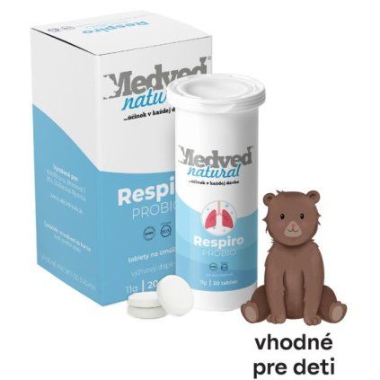 Medveď natural Respiro PROBIO 20 tabliet