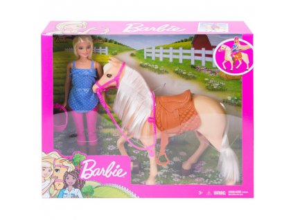 mattel barbie lovas szett babaval