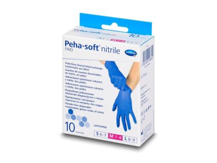 Peha soft nitril fino rukavice nepudrované M 10 ks