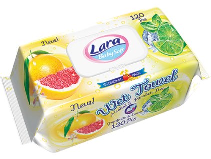 Lara Grapefruits & Lemon vlhčené detské obrúsky 120 ks