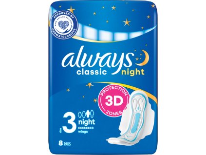 Always Classic hygienické vložky Night 8 ks