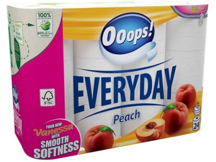09c1b522cc6e8d59a4ab974221f076b4 ooops vanessa everyday peach 3 vrstvovy toaletny papier 24 roliek