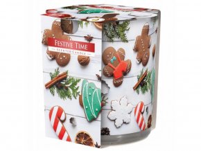 255 vianocna sviecka v skle festive time 100g