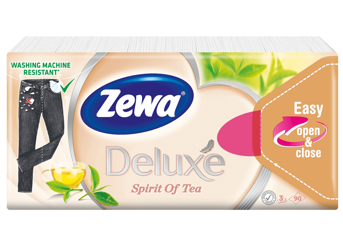 E-shop Zewa Deluxe Spirit of Tea papierové hygienické vreckovky 90ks