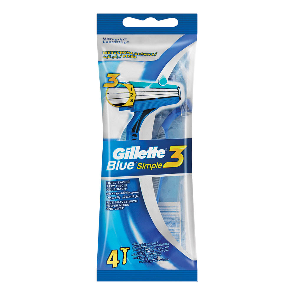 E-shop Gillette Blue 3 Simple jednorázové čepielky 4ks