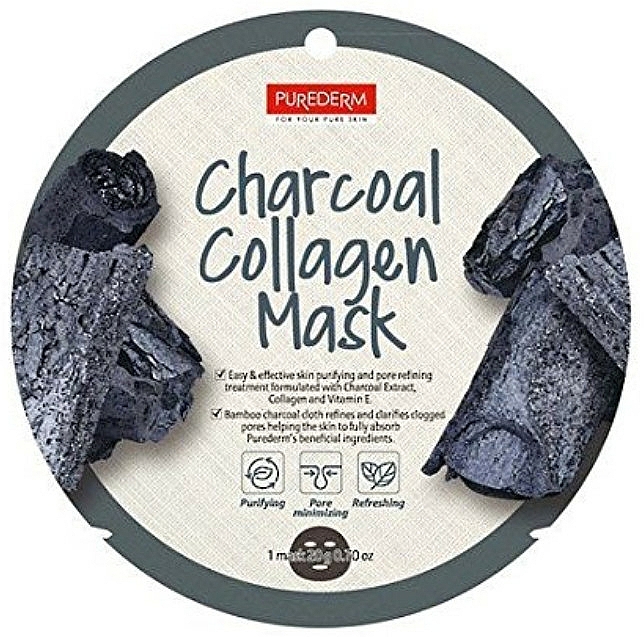 E-shop Purederm Collagen maska na tvár s aktívnym uhlím